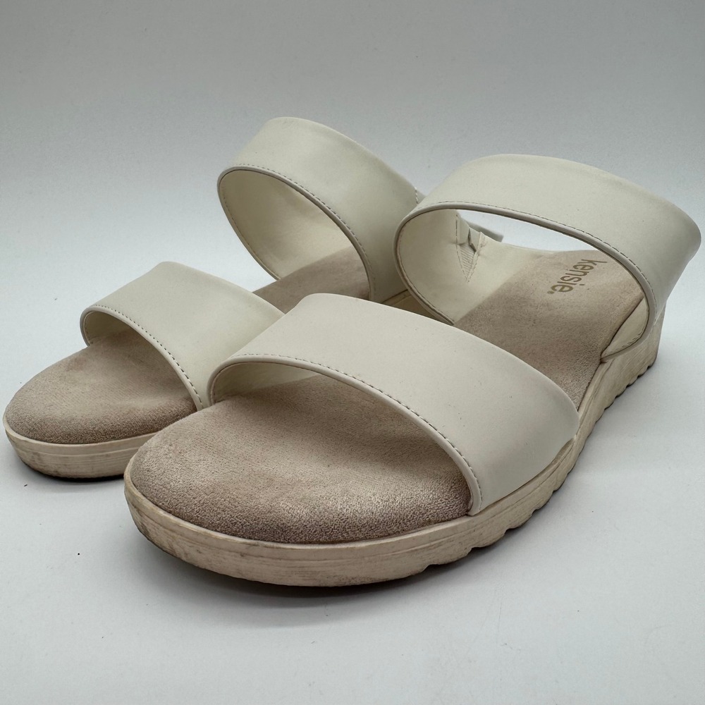 Kensie‎ Endy Comfort Beige Double Strap Slide Sandals Women's Size 8